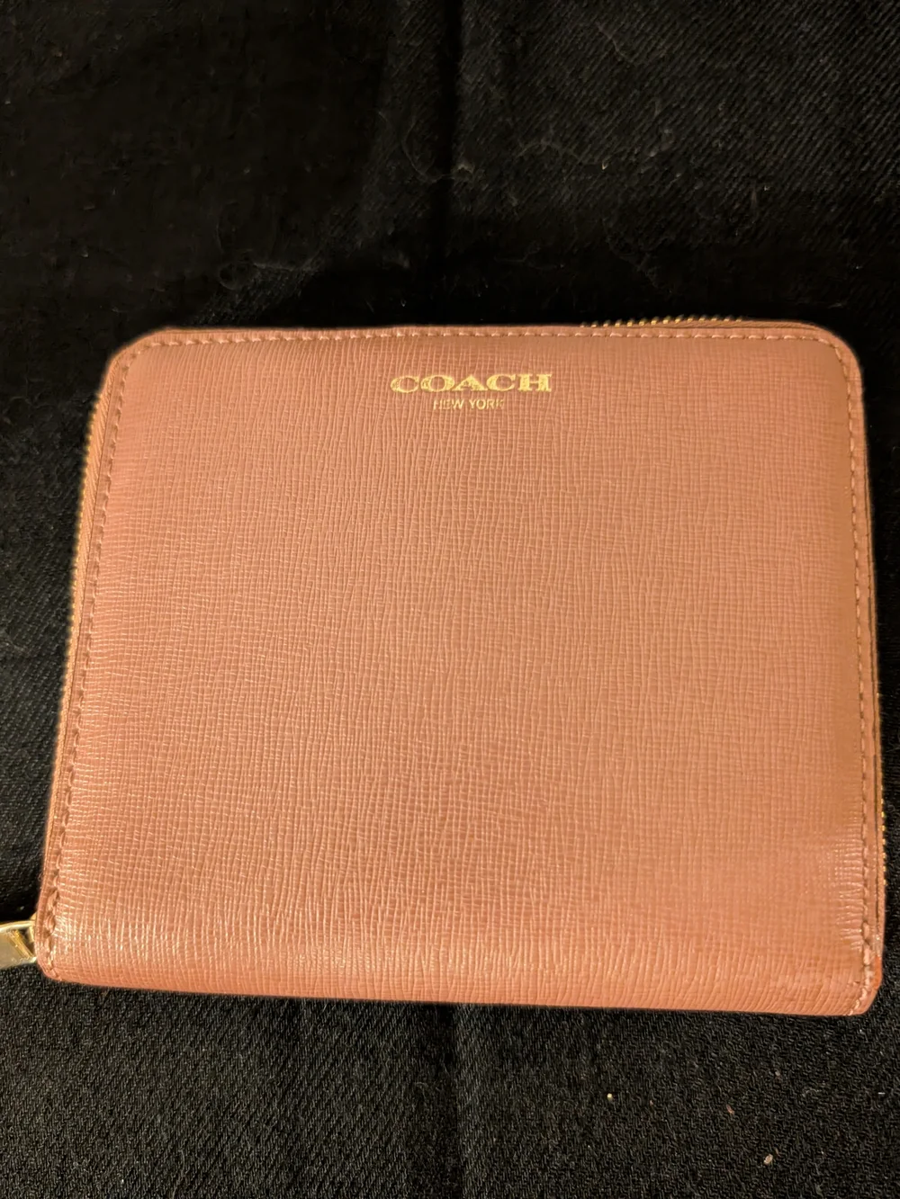 Coach Compact Zip Wallet in Dusty Rose